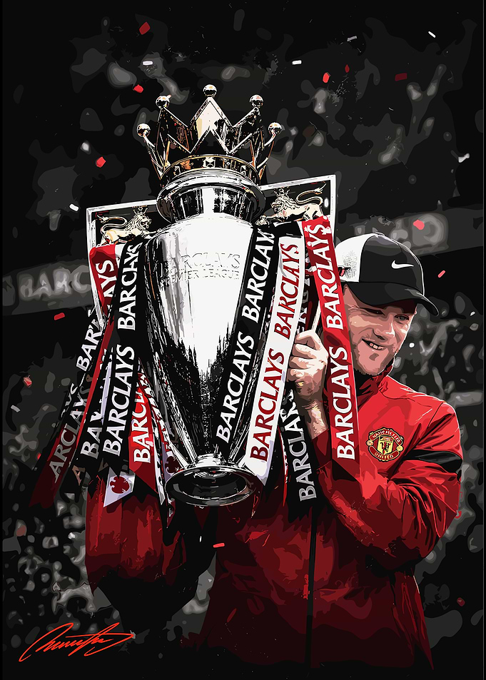 Wayne Rooney Premier League Trophy Celebration