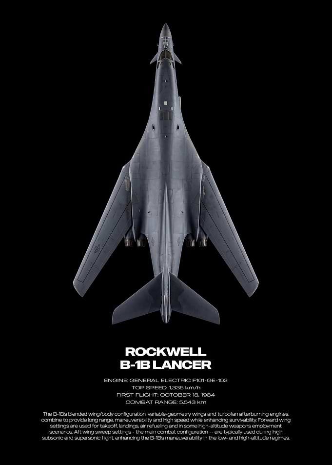 Rockwell B-1B Lancer Technical Poster
