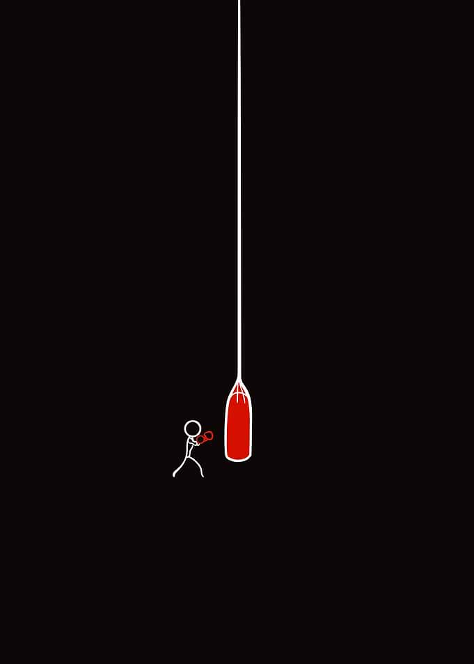 Minimalist Stick Figure Boxing