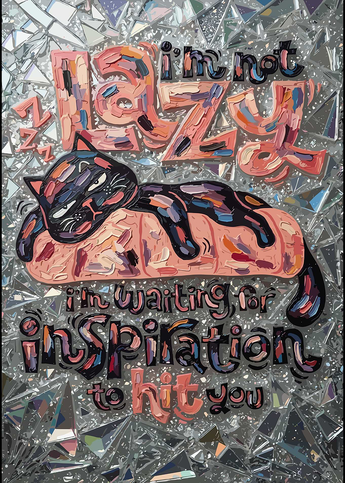 I'm Not Lazy Cat Art