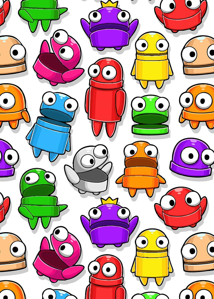 Colorful Cartoon Monster Pattern