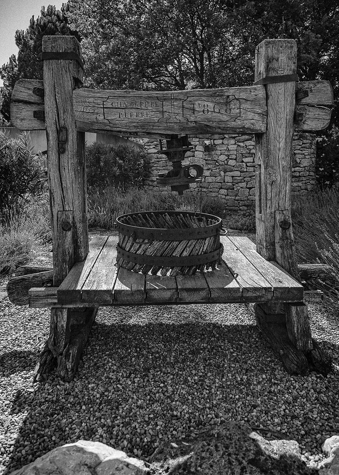 Antique Wooden Wine Press in the Provence