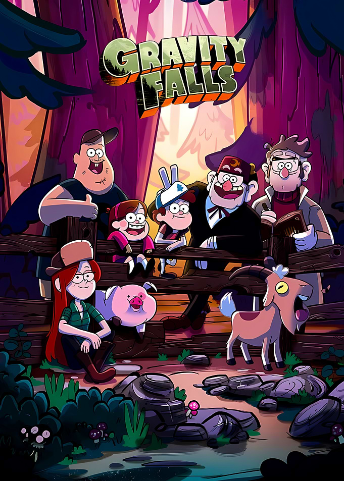 Gravity Falls Cast Forest Poster