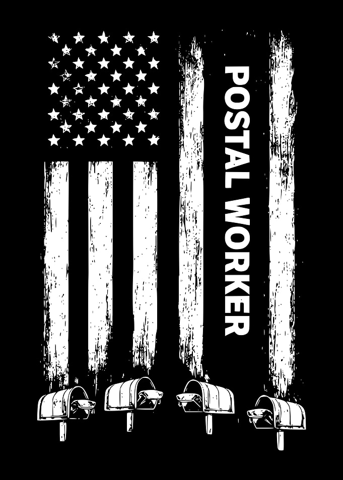 Postal Worker American Flag Graphic