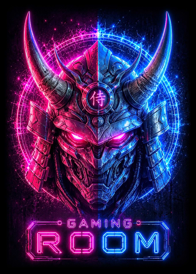 Cyberpunk Samurai Gaming Room