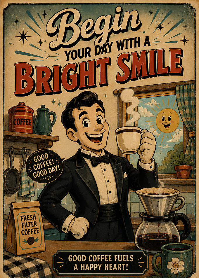 Vintage Coffee Advertisement Poster
