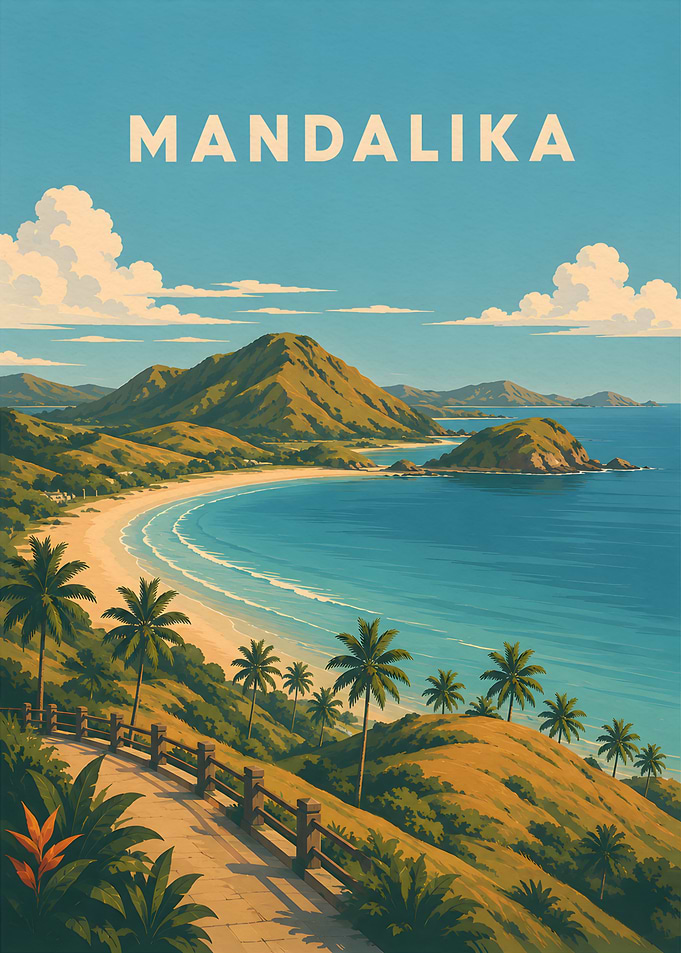 Mandalika Beach Travel Poster