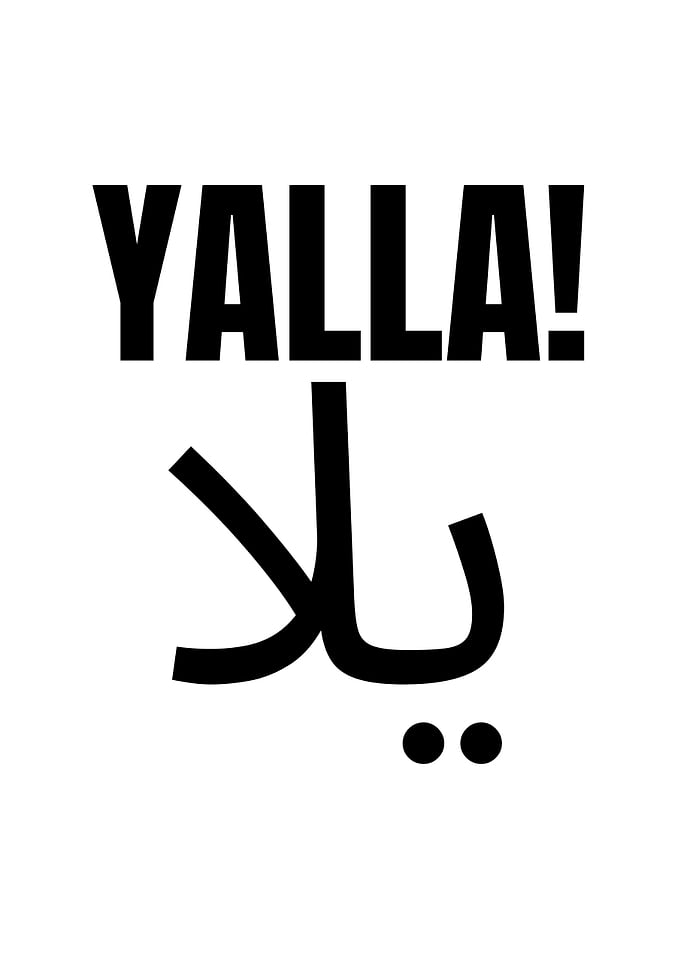Yalla Arabic and English Typography