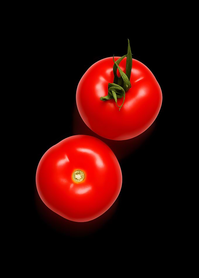 Two Fresh Red Tomatoes