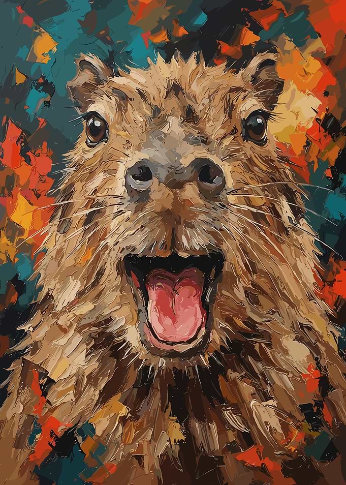Impressionist Capybara Portrait