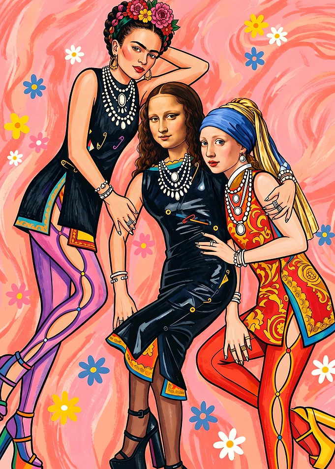 Mona Lisa And Friends Fashion Illustration