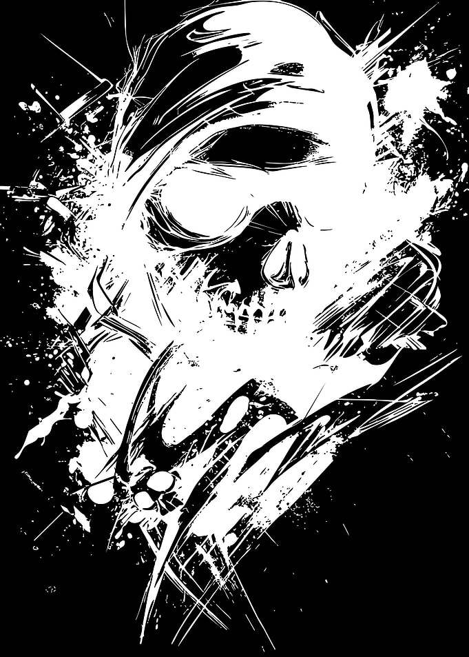 Abstract Grunge Skull Illustration