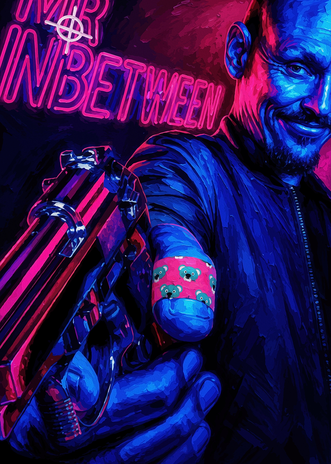 Mr Inbetween Ray Shoesmith Neon Poster