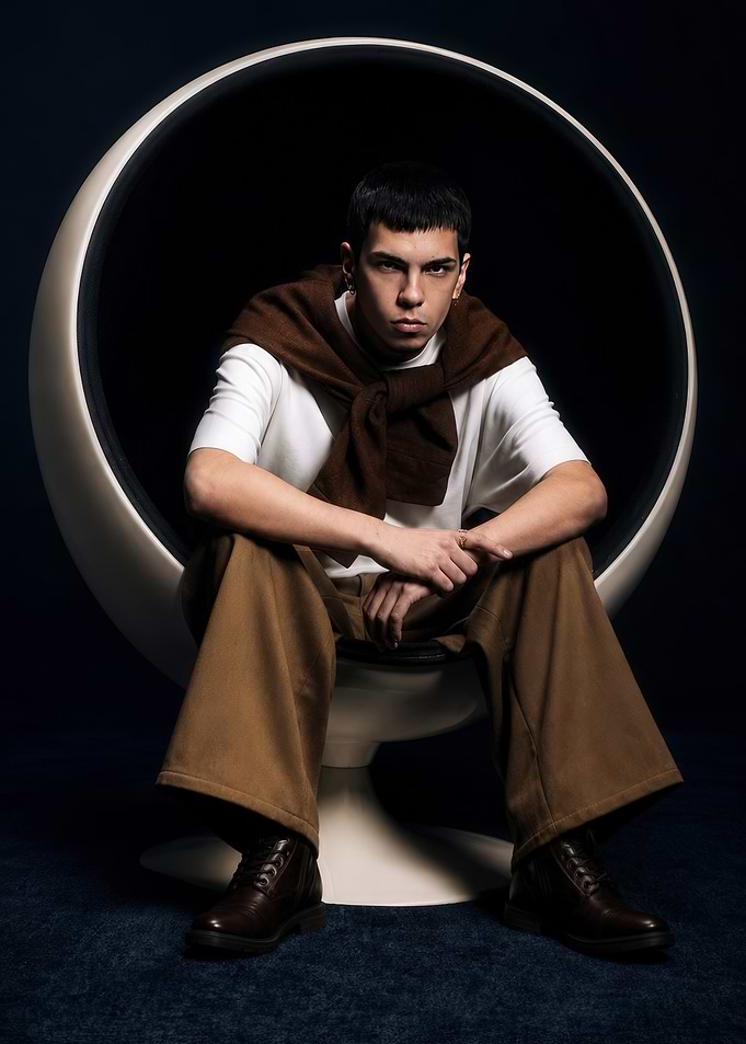 Stylish Man in Egg Chair