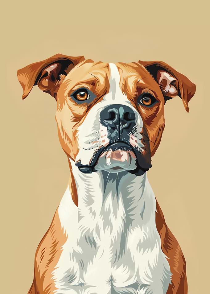 Faithful boxer dog portrait