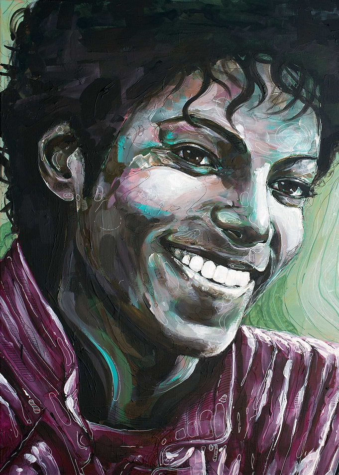King of pop Michael Jackson Oil Painting Portrait