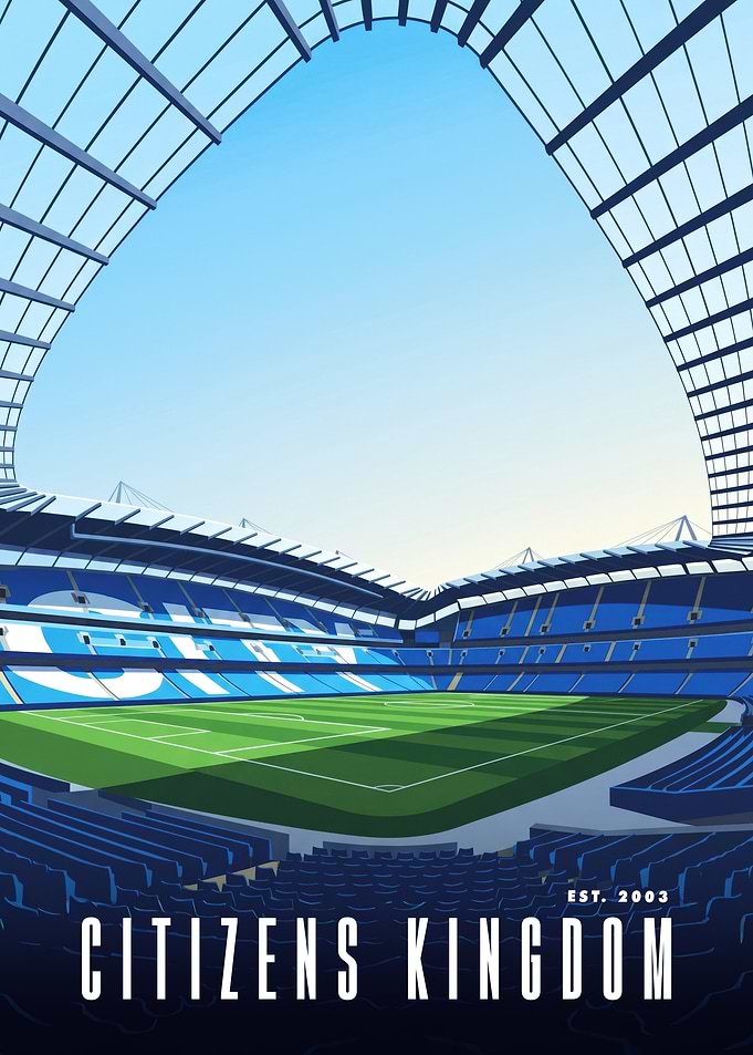 Manchester City Stadium Citizens Kingdom Poster