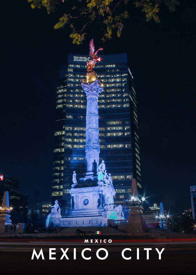 Angel of Independence at Night