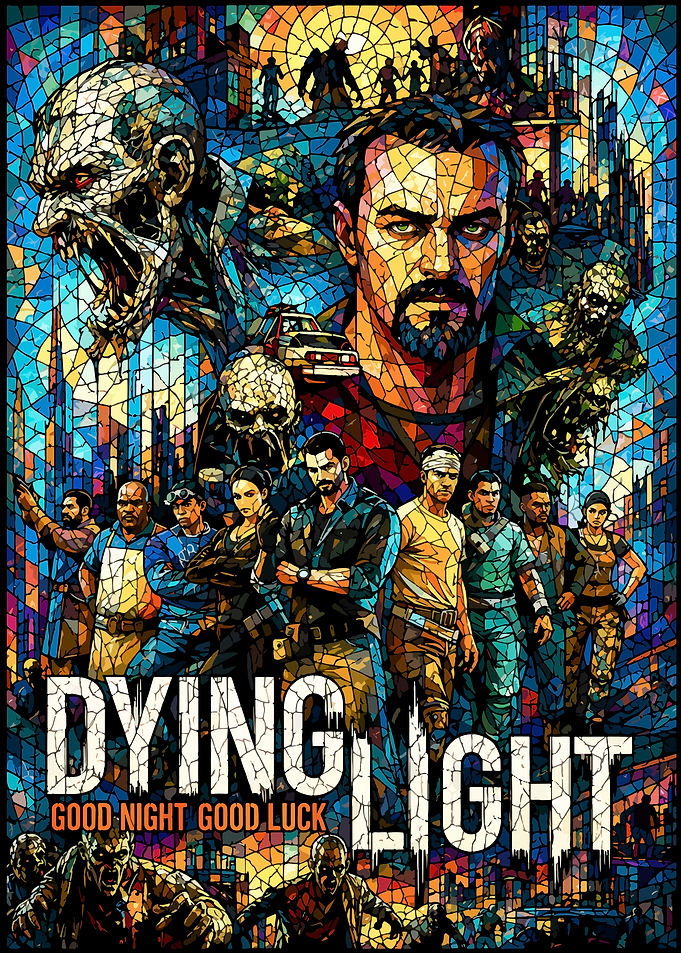 Dying Light Stained Glass Poster