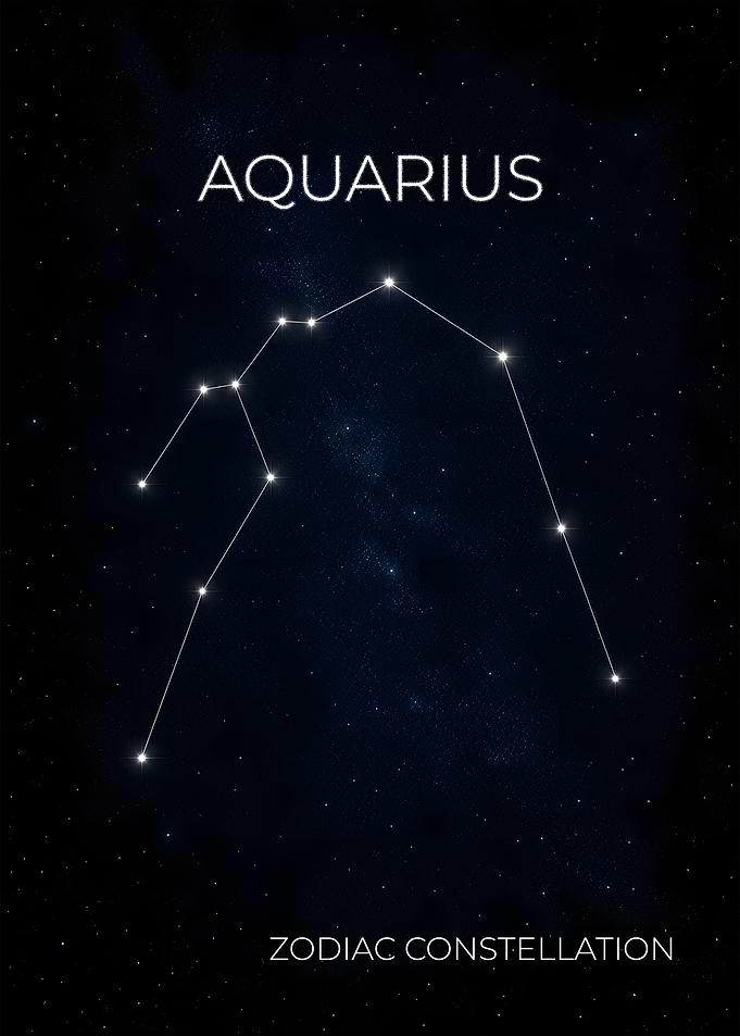 Aquarius - The Water Bearer Constellation Poster