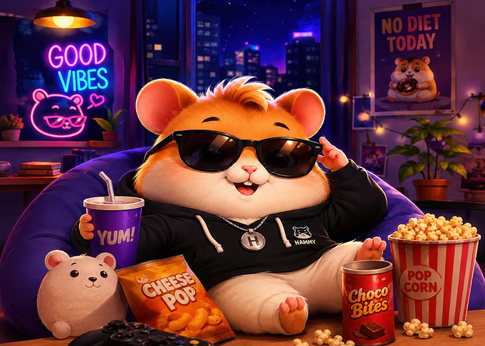 Cool Hamster Gaming and Snacking