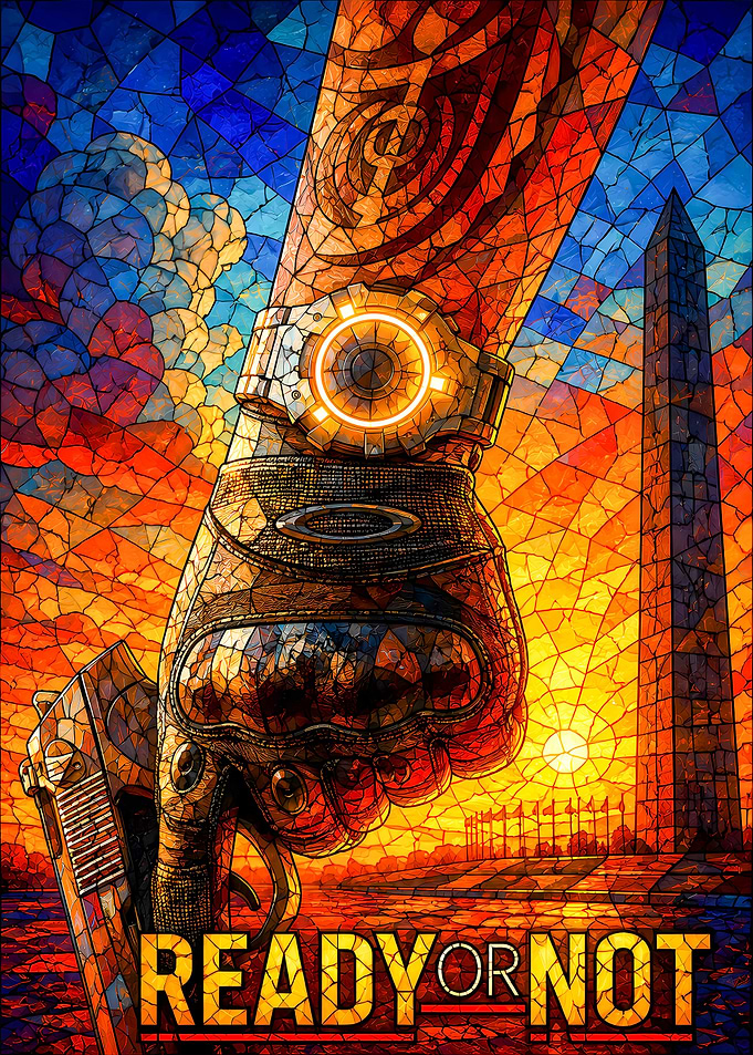 Ready or Not Stained Glass Poster