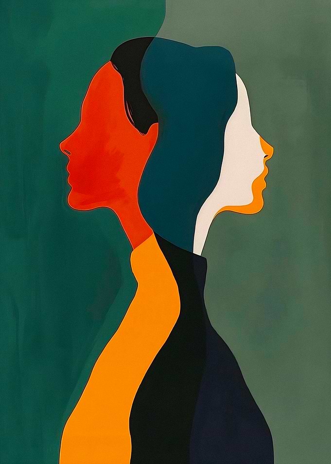 Abstract Dual Profile Portrait
