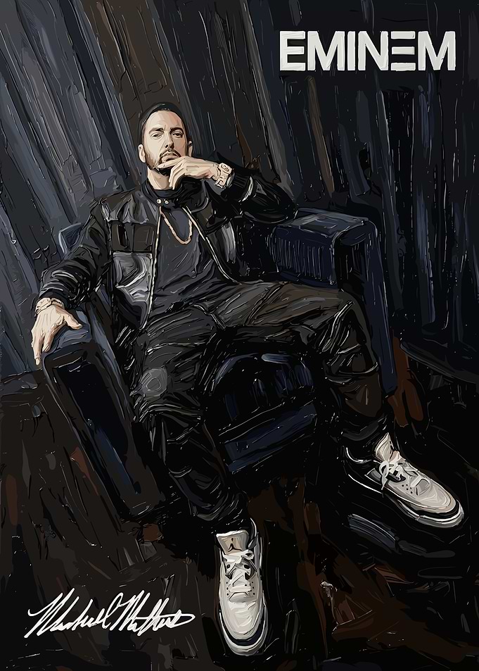 Eminem Portrait Digital Art Poster