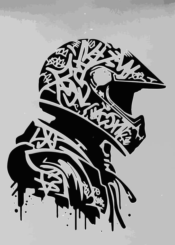 Graffiti Style Motocross Helmet Art