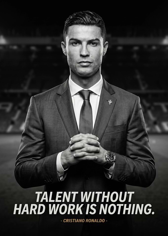 Cristiano Ronaldo Inspirational Quote Poster
