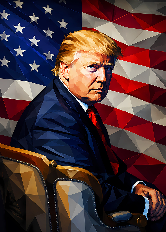 Low Poly Portrait of Donald Trump