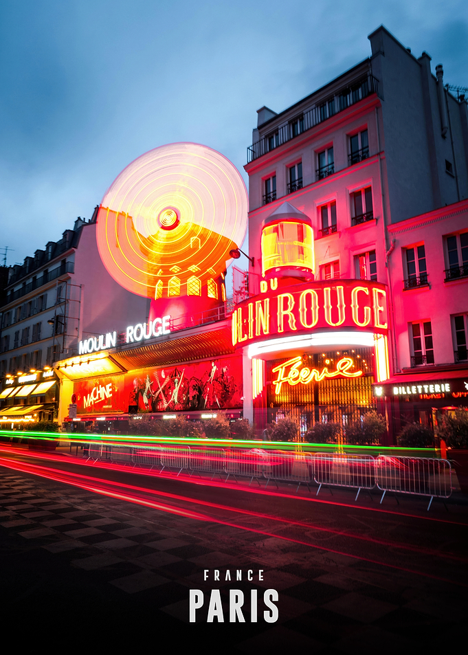Moulin Rouge Night Scene in Paris
