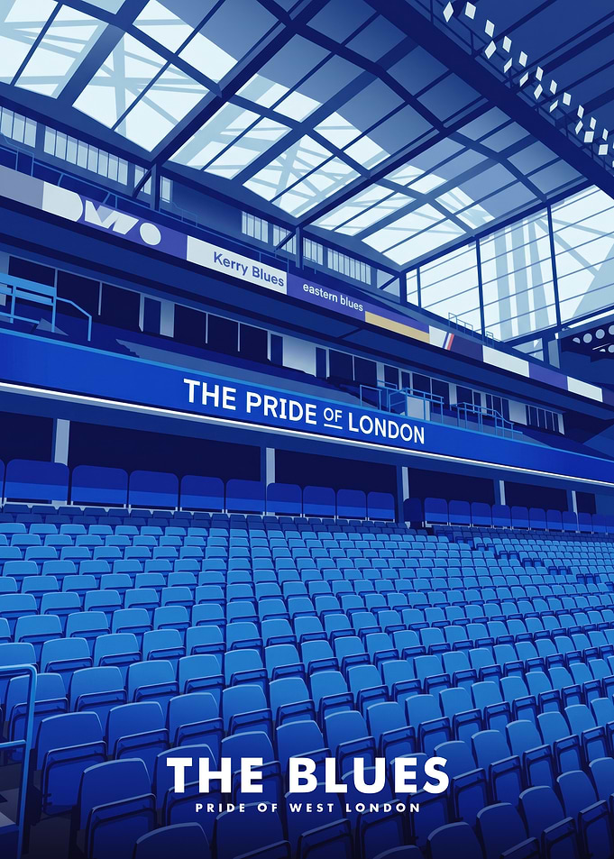 Chelsea FC Stamford Bridge Stadium Poster