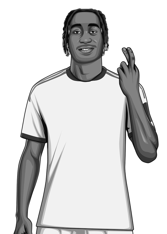 Yan Diomande Black and White Version