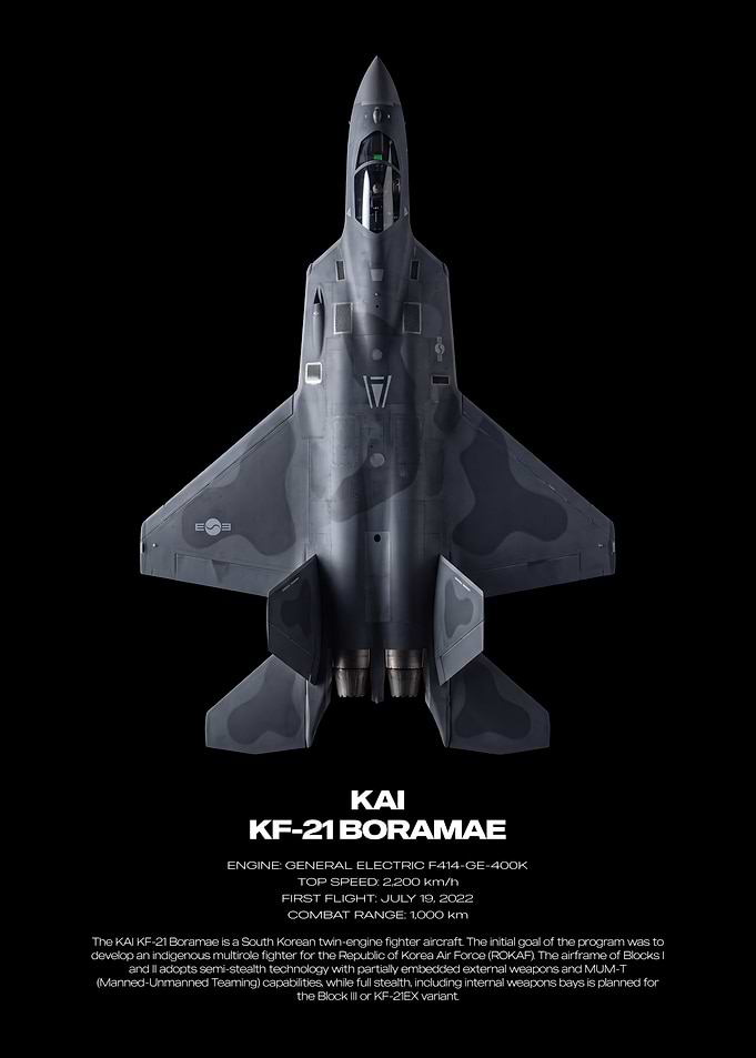 KAI KF-21 Boramae Fighter Jet Poster