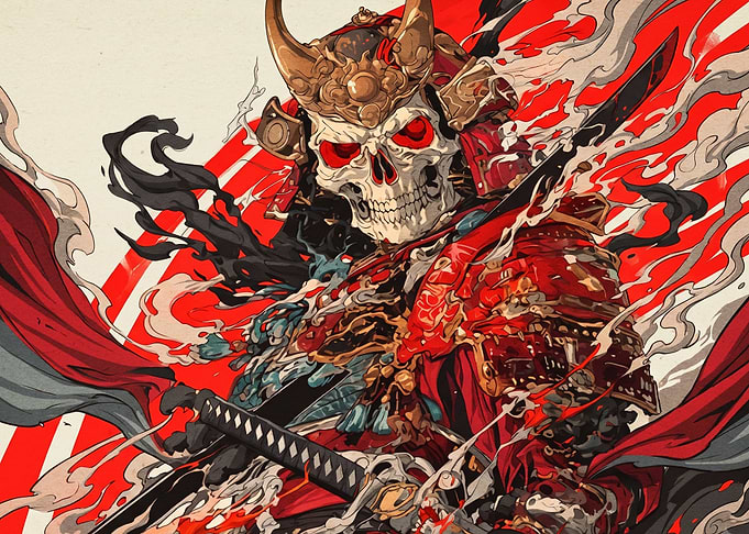 Undead Samurai Warrior Illustration