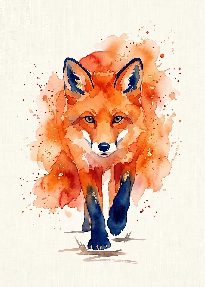 Watercolor Fox Art Print