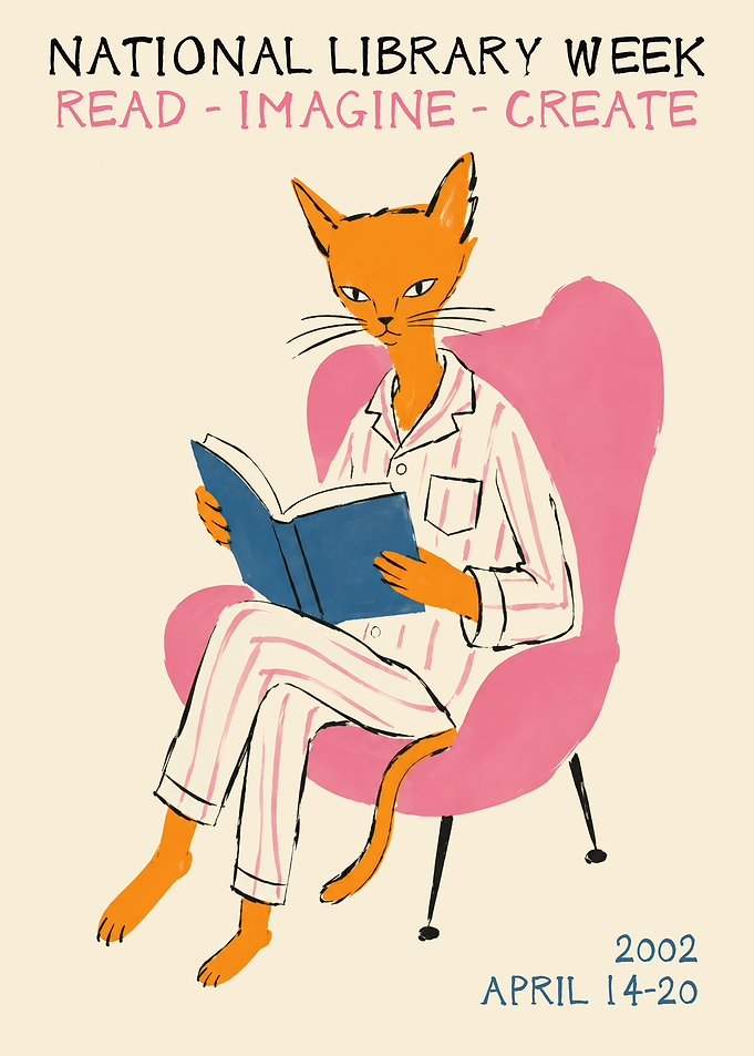 National Library Week Cat Poster