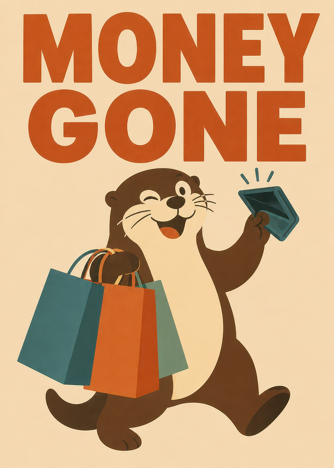 Money Gone Shopping Otter Poster