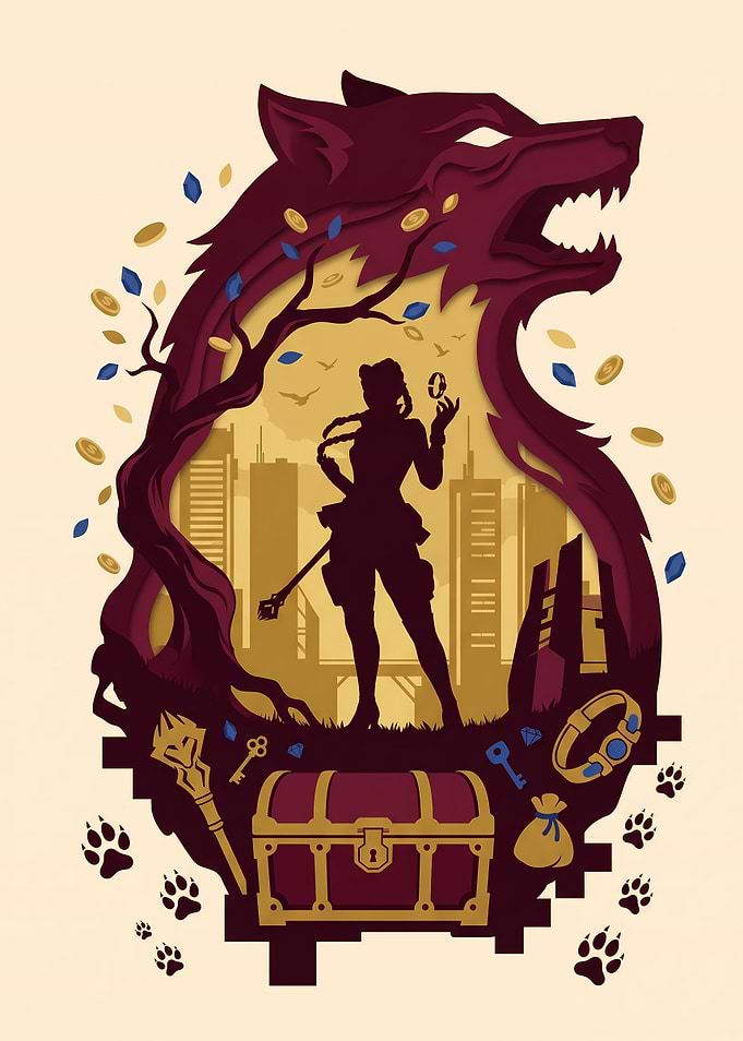 Apex Legends Loba Wolf Silhouette Art