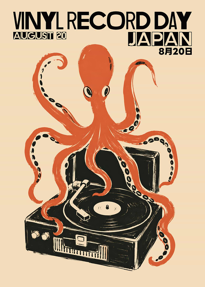 Vinyl Record Day Japan Octopus Poster