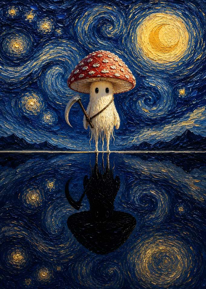 Mushroom Reaper in Starry Night