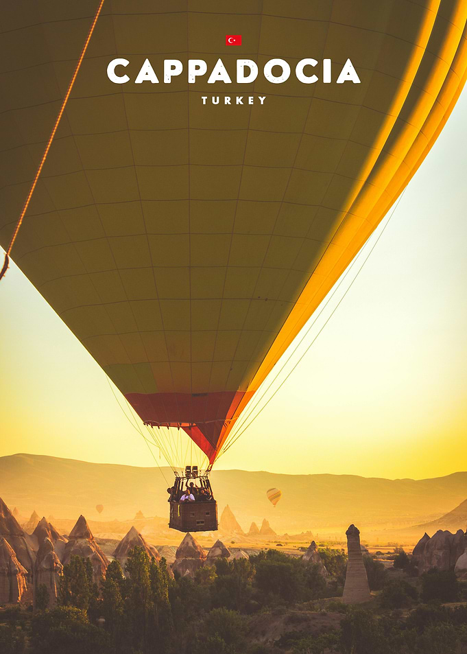 Cappadocia Turkey Hot Air Balloon Poster