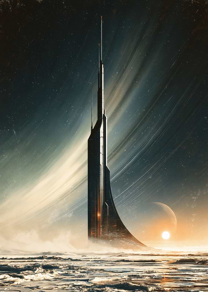 Futuristic Spire on Alien Planet