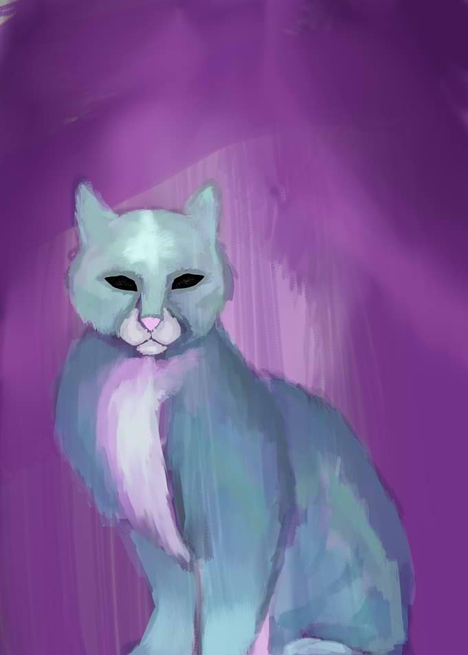 Stylized Digital Painting of a Cat