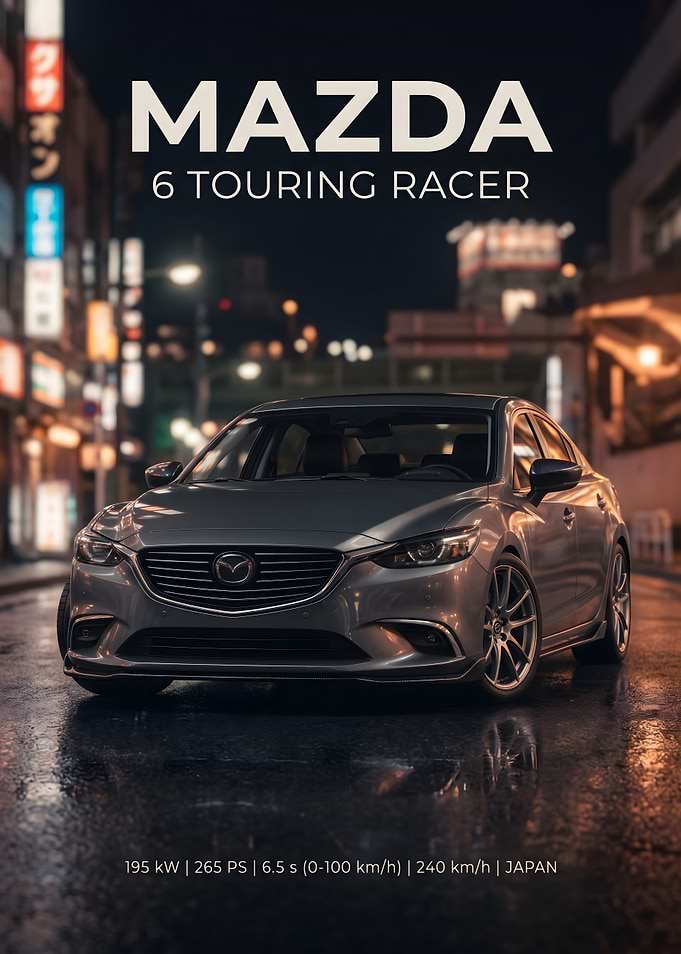 Mazda 6 Touring Racer Night Poster