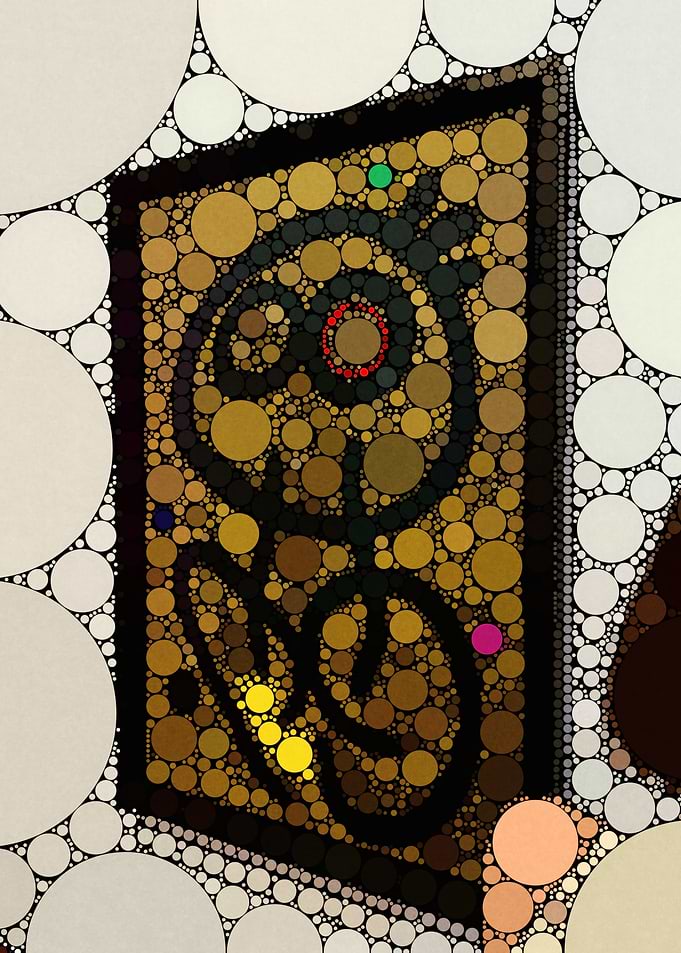 Abstract Circle Mosaic Art