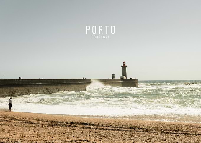 Porto Portugal Lighthouse Beach Scene