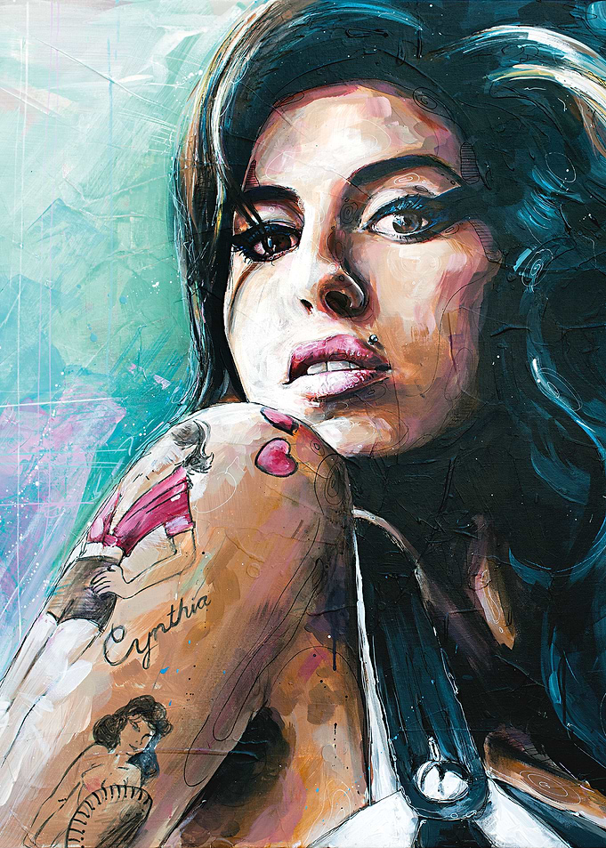 The Voice of a Lost Soul: Amy Winehouse Portrait Painting