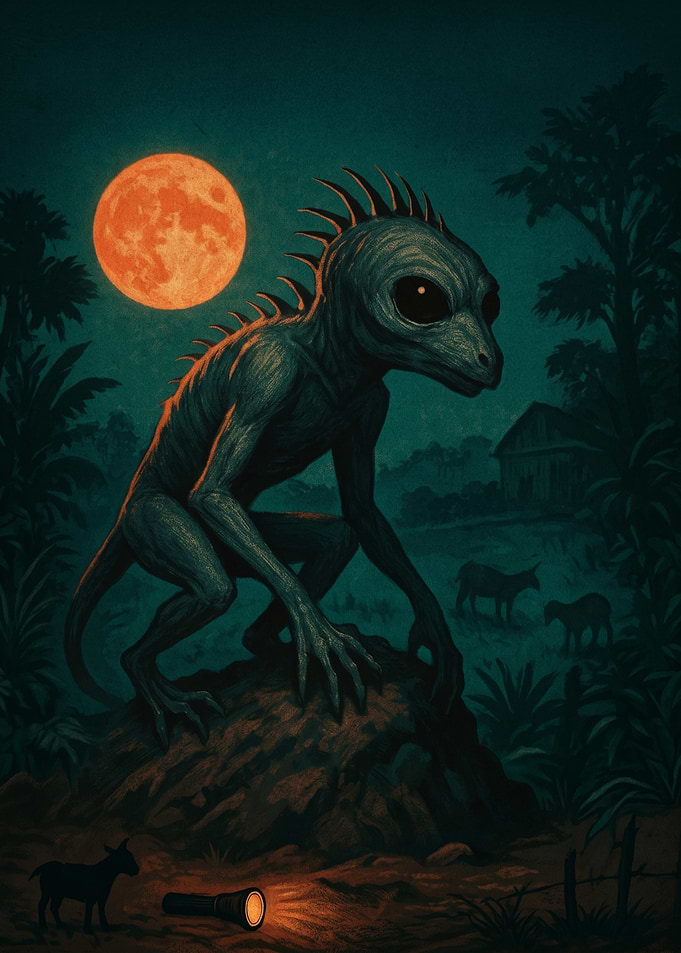 Chupacabra Under the Full Moon